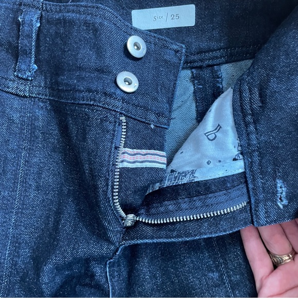 Anthro Pilcro Dark Blue High Rise Double Button Jeans - Picture 6 of 11